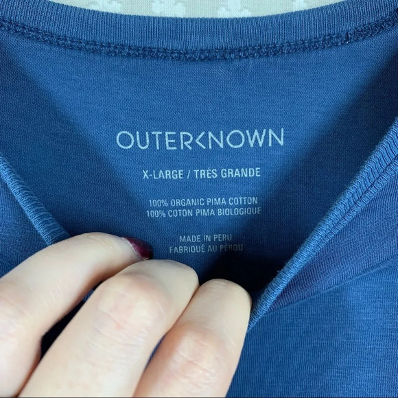 Outer Known Blue Pima Cotton Short Sleeve Tee - Picture 5 of 6
